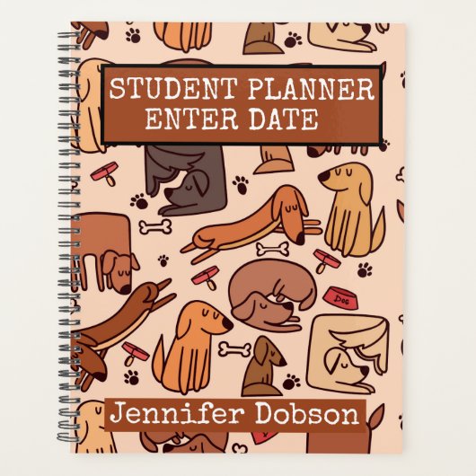 Studentenplaner mit bunten Cartoons Planer (Vorderseite)