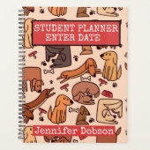 Studentenplaner mit bunten Cartoons Planer (Vorderseite)