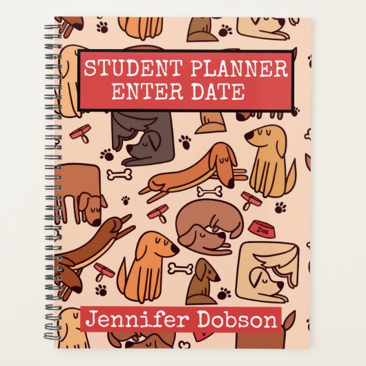 Studentenplaner mit bunten Cartoons Planer (Vorderseite)