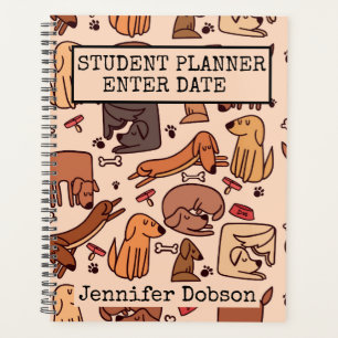 Studentenplaner mit bunten Cartoons Planer