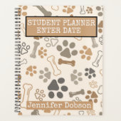 Studentenplaner mit Hundeknochen und Pfoten Planer (Vorderseite)