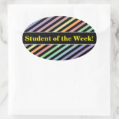 Studentenpremieren; Schwarz-Pastellfarben-Muster Ovaler Aufkleber (Tasche)