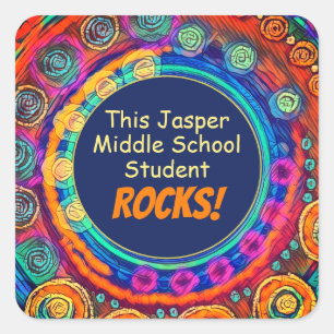 Studentenrocks Spaß farbenfrohe Lehrerin Quadratischer Aufkleber