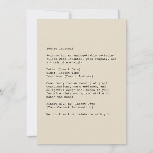 Studentin im Vintagen Stil Einladung (Rückseite)