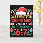 Students Saying 67 Meme Six Seven Funny Christmas  Karte (Gelbe Blume)