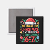 Students Saying 67 Meme Six Seven Funny Christmas  Magnet (Vorderseite/Rückseite)