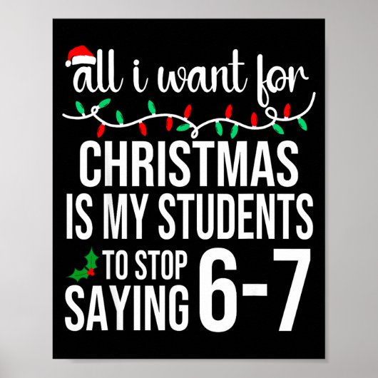 Students Saying 67 Six Seven Funny Meme Teacher Ch Poster (Vorne)
