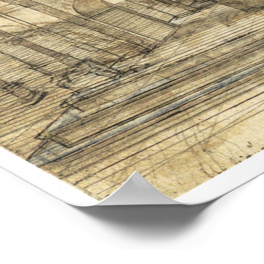 Studie "Adoration of Magi", Da Vinci Poster (Ecke)