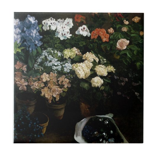 Studie der Blumen von Frederic Bazille Fliese (Vorderseite)