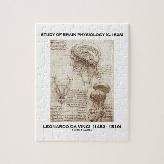 Studie der Gehirn-Physiologie (C. 1508) da Vinci Puzzle (Vertikal)