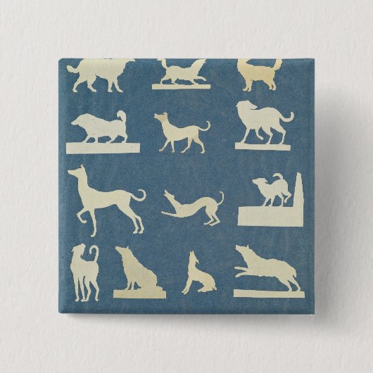 Studie der Hunde Button (Vorderseite)