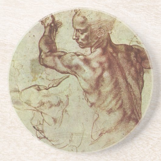 Studie der Libyschen Sibylle von Michelangelo Sandstein Untersetzer (Vorne)