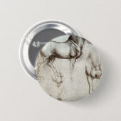 Studie der Pferde - Leonardo da Vinci Button (Vorne & Hinten)