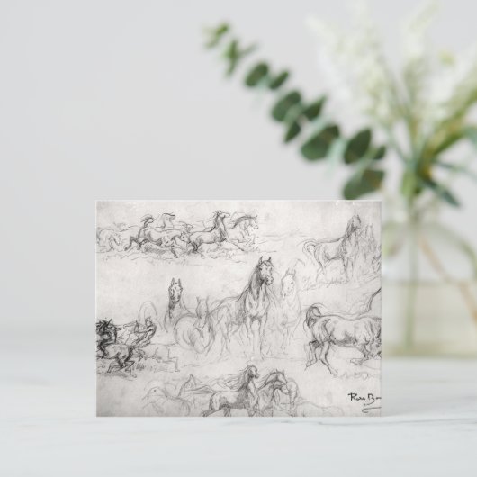 Studie der Pferde Postkarte (Stehend Vorderseite)