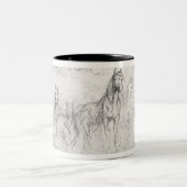 Studie der Pferde Zweifarbige Tasse (Mittel)