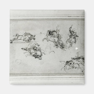 Studie der Reiter in Kampf, 1503-4 Magnet