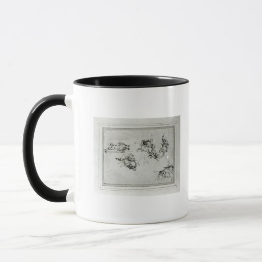 Studie der Reiter in Kampf, 1503-4 Tasse (Links)