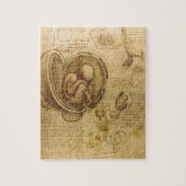 Studie des Babyfötus von Leonardo da Vinci Puzzle (Vertikal)