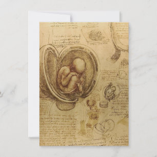 Studie des Babys und Fötus von Leonardo da Vinci Einladung