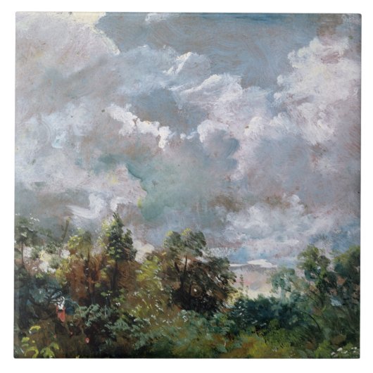 Studie des Himmels und der Bäume (Öl auf Leinwand) Fliese (Vorderseite)