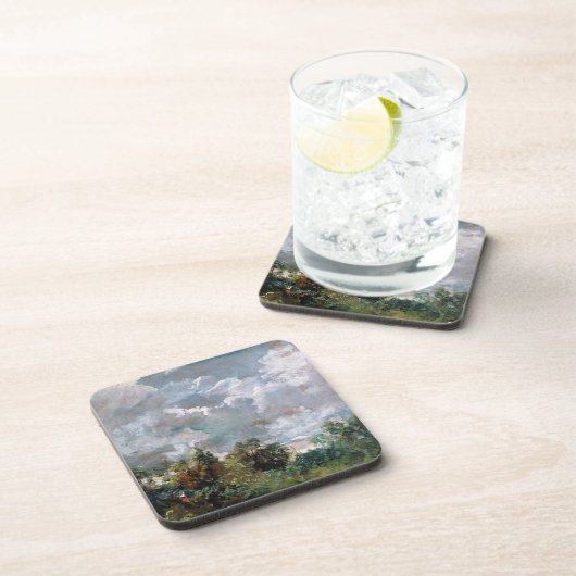 Studie des Himmels und der Bäume (Öl auf Leinwand) Getränkeuntersetzer (Rechte Seite)