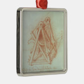 Studie des hölzernen Rahmens mit Casting Silbernes Ornament (Rechts)