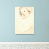 Studie des Leiters von St. Apollonia (zeichnend) Leinwanddruck (Insitu (Holzboden))