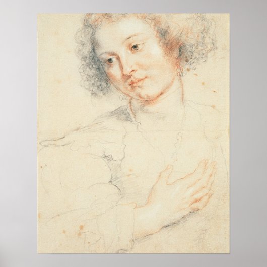 Studie des Leiters von St. Apollonia (zeichnend) Poster (Vorne)