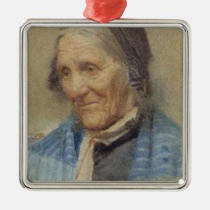 Studie einer alten Frau, 1912 (w/c auf Papier) Ornament Aus Metall