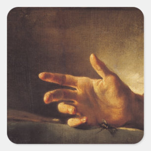 Studie einer Hand Quadratischer Aufkleber