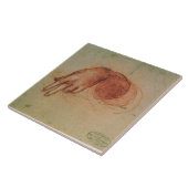 Studie einer Hand (rote Kreide auf Papier) Fliese (Seite)