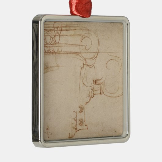 Studie einer IonenHauptstadt Silbernes Ornament (Rechts)