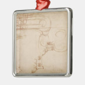 Studie einer IonenHauptstadt Silbernes Ornament (Links)