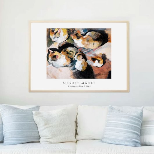 Studie einer Katze | Katzenstudien (1909) August M Poster