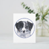 Studie eines Border Collie-Kopfes Postkarte (Stehend Vorderseite)