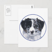 Studie eines Border Collie-Kopfes Postkarte (Vorne/Hinten)