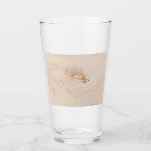 Studie eines Crouching Fox (von John Frederick Lew Glas (Vorderseite)