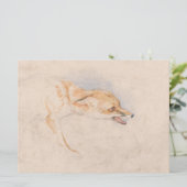 Studie eines Crouching Fox (von John Frederick Lew Karte (Stehend Vorderseite)