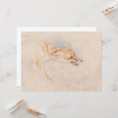 Studie eines Crouching Fox (von John Frederick Lew Karte (Vorderseite/Rückseite Beispiel)