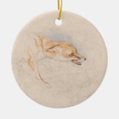 Studie eines Crouching Fox (von John Frederick Lew Keramik Ornament (Vorne)