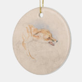 Studie eines Crouching Fox (von John Frederick Lew Keramik Ornament (Links)