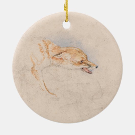 Studie eines Crouching Fox (von John Frederick Lew Keramik Ornament (Hinten)