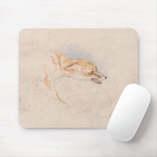 Studie eines Crouching Fox (von John Frederick Lew Mousepad (Mit Mouse)