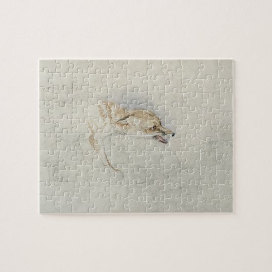 Studie eines duckenden Fox, rechte Rückseite Puzzle (Horizontal)
