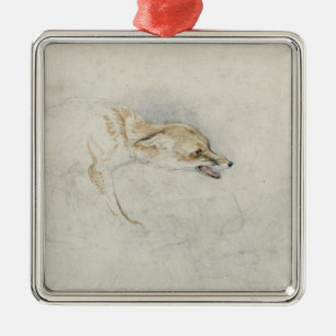 Studie eines duckenden Fox, rechte Rückseite Silbernes Ornament