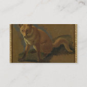 Studie eines Fox (Öl auf Platte) Visitenkarte (Rückseite)