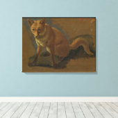 Studie eines Fuchses (Öl auf Tafel) Leinwanddruck (Insitu (Holzboden))