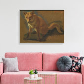 Studie eines Fuchses (Öl auf Tafel) Leinwanddruck (Insitu (Wohnzimmer))