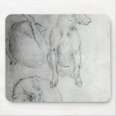 Studie eines Hundes und der Katze, c.1480 Mousepad (Vorne)