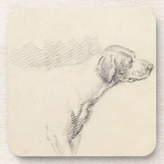 Studie eines Jagdhundes, 1794 (Bleistift auf Getränkeuntersetzer (Vorderseite)